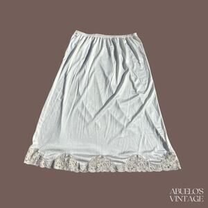 Vanity Fair Half Slip | White Lace Nylon | Size M | Vintage
